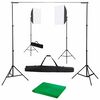 vidaXL Kit de studio photo avec bo&icirc;tes &agrave; lumi&egrave;re et toile de fond