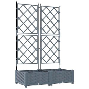 vidaXL Cache-pot de jardin 2 pc Gris clair 80 x 40 x 125,5 cm PP