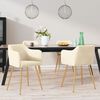 vidaXL Chaises &agrave; manger lot de 4 Cr&egrave;me Velours