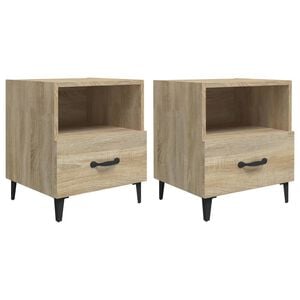 vidaXL Tables de chevet 2 pcs Ch&ecirc;ne Sonoma Bois d'ing&eacute;nierie