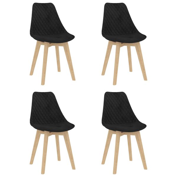 vidaXL Chaises &agrave; manger lot de 4 noir velours