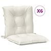 vidaXL Coussins de chaise &agrave; dossier bas lot de 6 cr&egrave;me m&eacute;lang&eacute; tissu