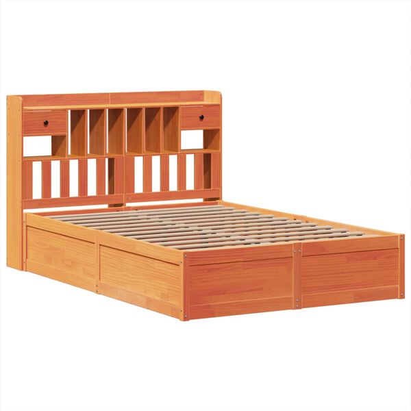 vidaXL Cadre de lit sans matelas cire marron 140x200cm bois pin massif
