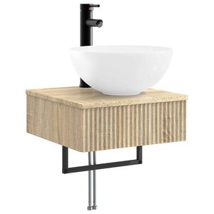 vidaXL Basin de lavage mural Ch&ecirc;ne Sonoma 40 x 41 x 40,5 cm