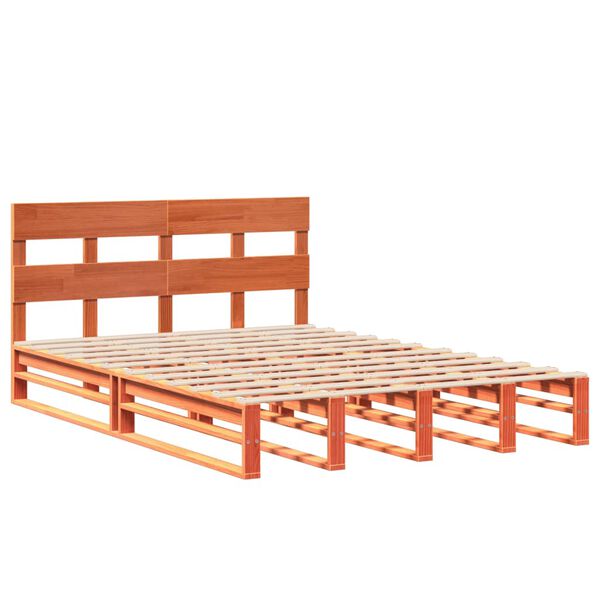 vidaXL Cadre de lit sans matelas cire marron 160x200cm bois pin massif