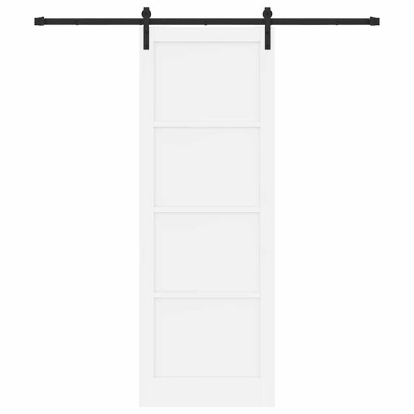 vidaXL Porte coulissante Blanc 83 x 232 cm Pin massif