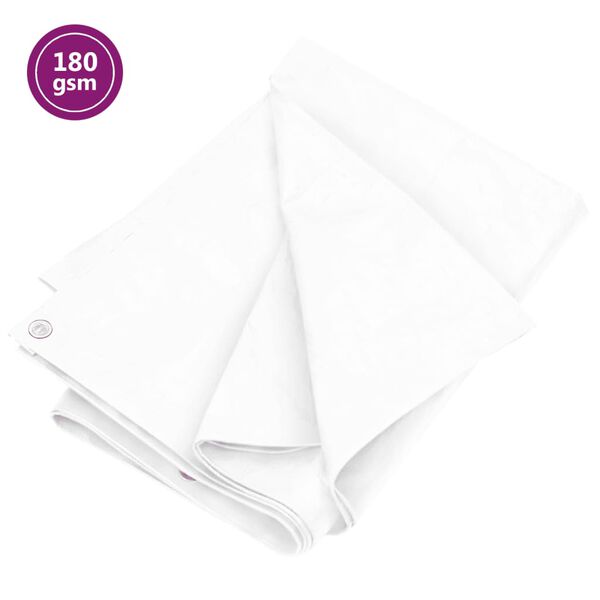 vidaXL B&acirc;che 180 g/m&sup2; 3x6 m Blanc PEHD