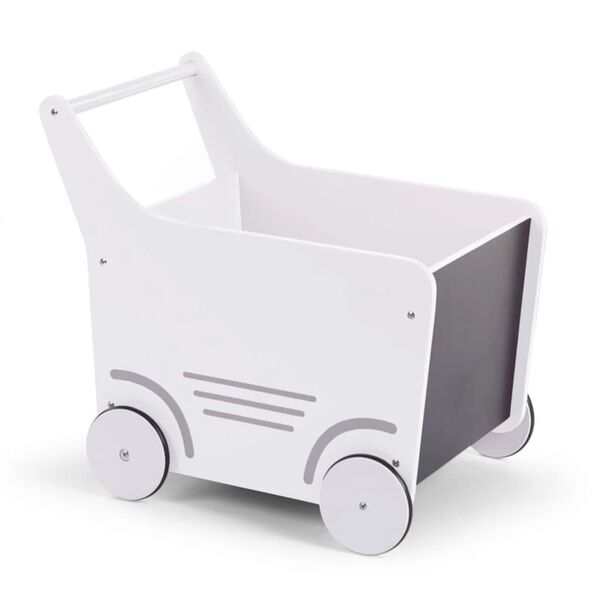 CHILDHOME Poussette jouet en bois Blanc WODSTRW
