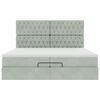 vidaXL Cadre de lit ottoman avec matelas gris clair 200x200 cm velours