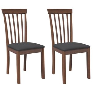 vidaXL Chaises &agrave; manger coussins 2 pcs marron bois massif caoutchouc