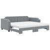vidaXL Lit de jour avec gigogne et matelas gris clair 90x190 cm tissu