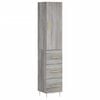 vidaXL Buffet haut Sonoma gris 34,5x34x180 cm Bois d'ing&eacute;nierie