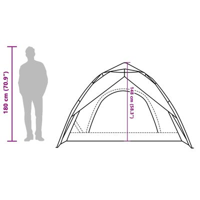 vidaXL Tente de camping à dôme 3 personnes libération rapide
