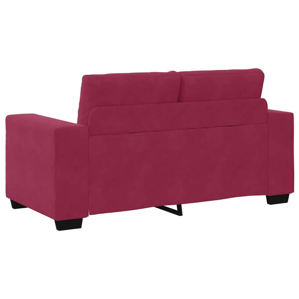 vidaXL | Canap&eacute; deux places | avec coussin Rouge bordeaux Velours