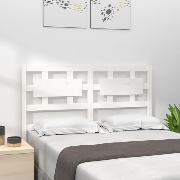 vidaXL T&ecirc;te de lit blanc 185,5x4x100 cm bois massif de pin