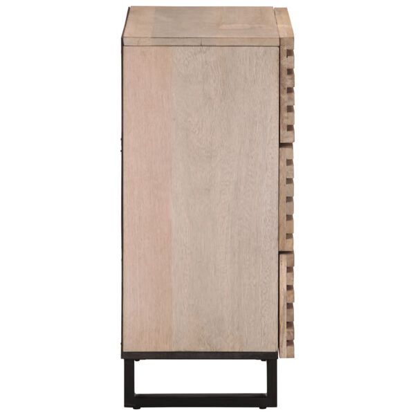 vidaXL Buffet blanc 60x34x75 cm bois massif de manguier