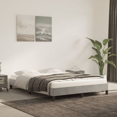 vidaXL Cadre de lit sans matelas gris clair 140x190 cm velours