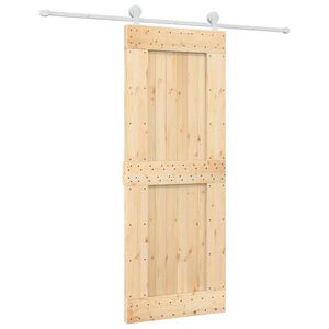 vidaXL Porte coulissante Naturel et Blanc 80 x 210 cm