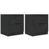 vidaXL Tables de chevet 2 pcs Noir Bois d'ing&eacute;nierie