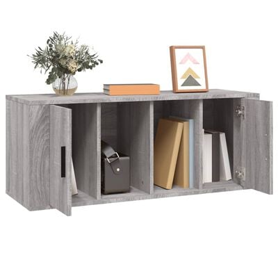 vidaXL Meuble TV Sonoma gris 100x35x40 cm Bois d'ingénierie