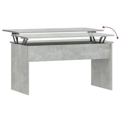 vidaXL Table basse Gris béton 102x50,5x52,5 cm Bois d'ingénierie