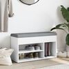 vidaXL Banc à chaussures Blanc 82x32x45,5 cm Bois d'ingénierie