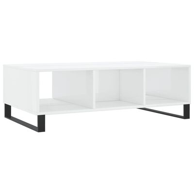 vidaXL Table basse blanc brillant 104x60x35 cm bois d'ingénierie