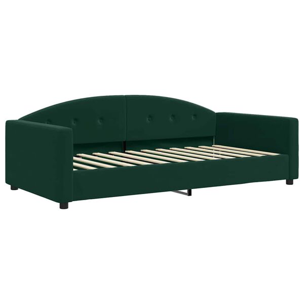 vidaXL Lit de jour avec matelas vert fonc&eacute; 100x200 cm velours