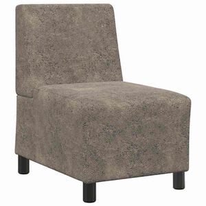 vidaXL Canap&eacute; modulaire sans accoudoirs Gris fonc&eacute; 55 cm Similicuir su&egrave;de