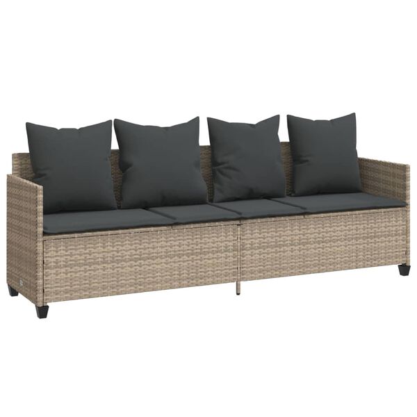 vidaXL Salon de jardin 5 pcs avec coussins gris clair r&eacute;sine tress&eacute;e