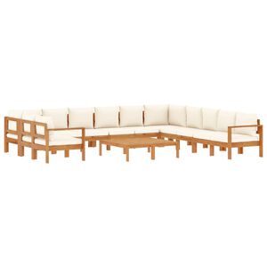 vidaXL Salon de jardin avec coussins 9 pcs bois massif d'acacia