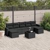 vidaXL Salon de jardin 8 pcs avec coussins noir r&eacute;sine tress&eacute;e