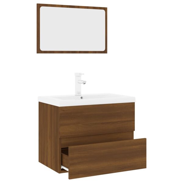 vidaXL Meubles de salle de bain Ch&ecirc;ne marron Bois d'ing&eacute;nierie