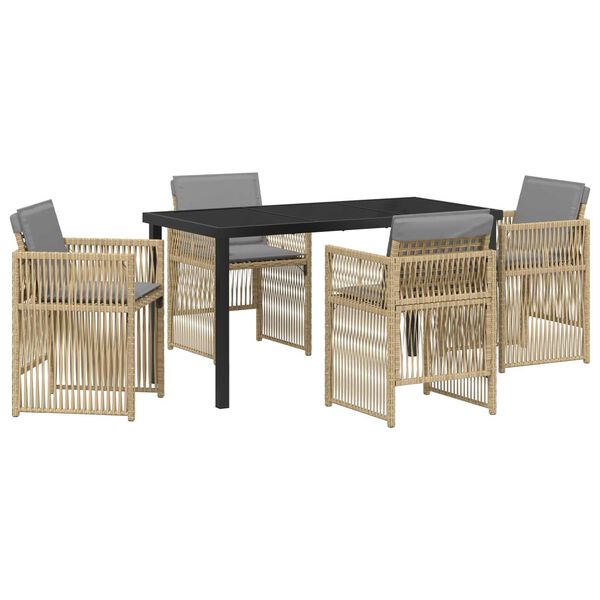 vidaXL Ensemble de salle &agrave; manger pour jardin 5 pcs Beige