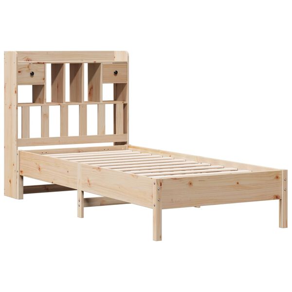 vidaXL Lit biblioth&egrave;que sans matelas 90x200 cm bois de pin massif