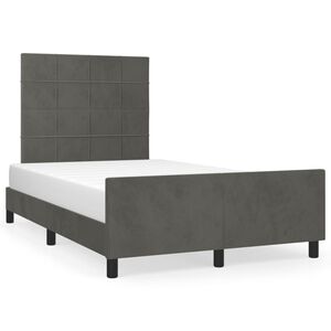 vidaXL Cadre de lit sans matelas gris fonc&eacute; 120x190 cm velours