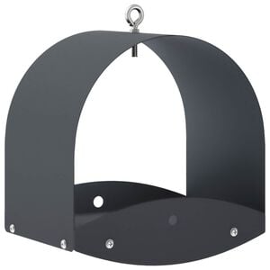 vidaXL Mangeoire &agrave; oiseaux suspendue Acier Anthracite