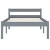 vidaXL Cadre de lit sans matelas gris bois de pin massif 90x200 cm
