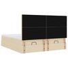 VidaXL Cadre de lit ottoman avec matelas cr&egrave;me 180x200 cm tissu