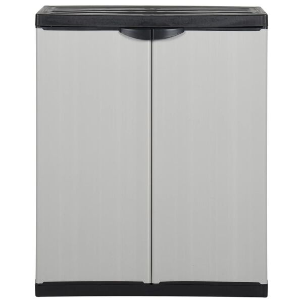 vidaXL Armoire de rangement de jardin 1 étagère Gris/noir 68x40x85 cm