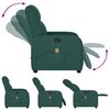 vidaXL Fauteuil de massage inclinable Vert fonc&eacute; Tissu