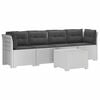 vidaXL Canap&eacute; de jardin 4 places avec coussins look rotin PP Blanc