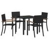 vidaXL Ensemble de salle &agrave; manger pour jardin 5 pc Noir
