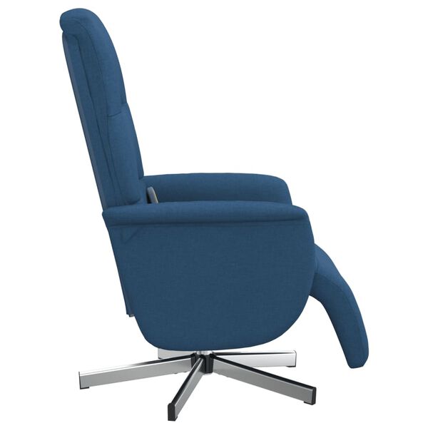 vidaXL Fauteuil inclinable de massage avec repose-pieds bleu tissu