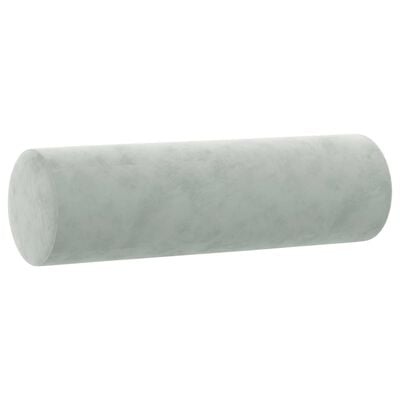 vidaXL Coussins décoratifs lot de 2 Gris clair Ø15x50 cm Velours