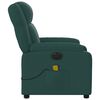 vidaXL Fauteuil de massage inclinable électrique Vert foncé Tissu