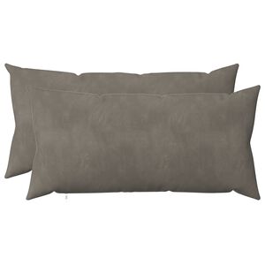 vidaXL Coussin avec oreiller HEERLEN 2 pi&egrave;ces Gris clair Velours