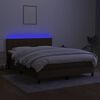 vidaXL Sommier &agrave; lattes de lit matelas et LED Marron fonc&eacute; 140x200 cm
