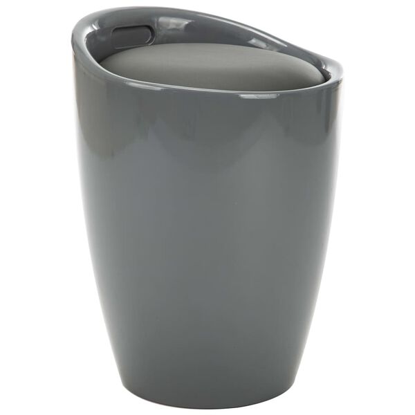 vidaXL Tabouret de rangement Gris Similicuir