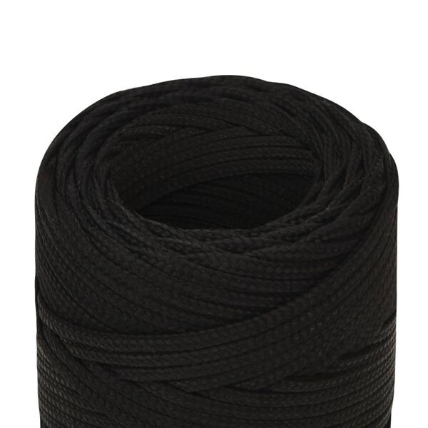 vidaXL Corde de travail Noir 2 mm 50 m Polyester